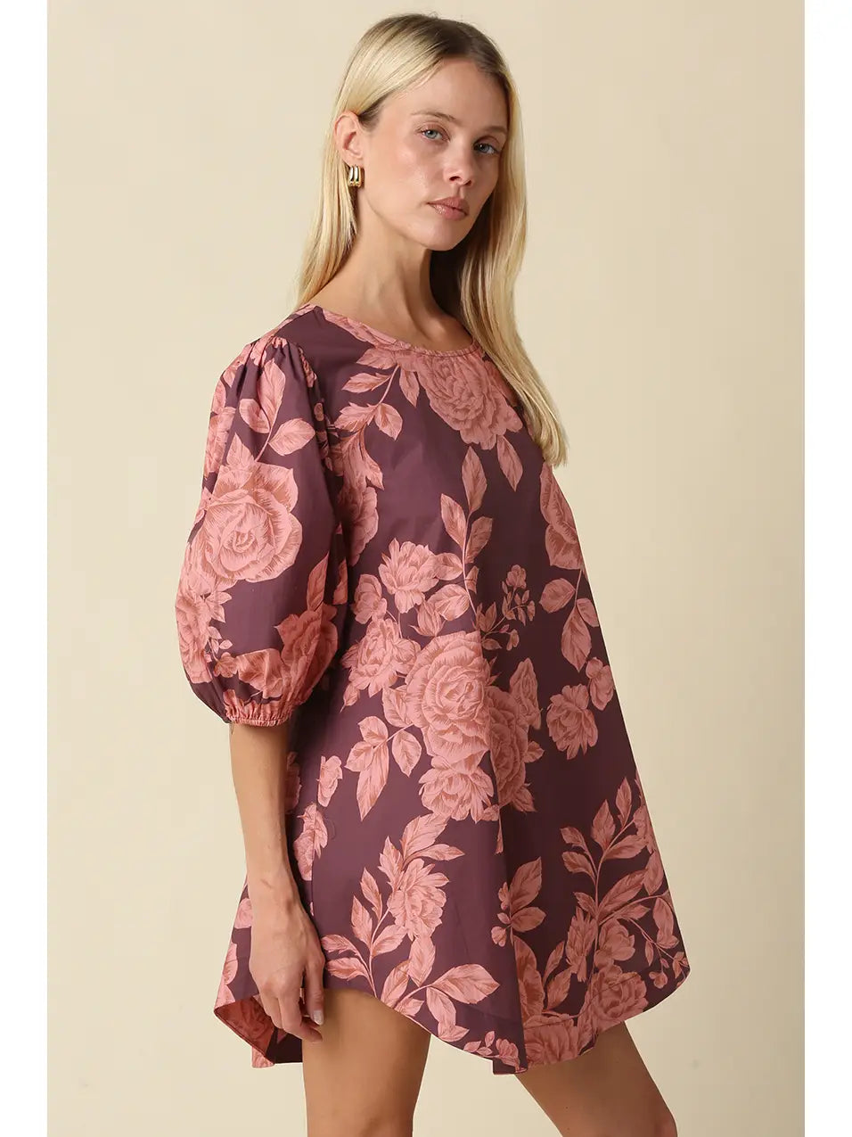 Rose Floral Mini Dress