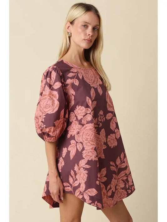 Rose Floral Mini Dress