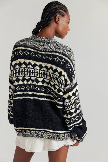 Dani Pattern Sweater in Black Combo