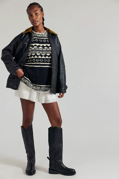 Dani Pattern Sweater in Black Combo