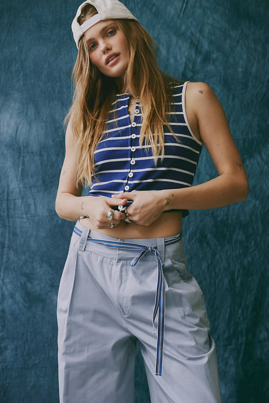 Tilly Striped Vest in Navy