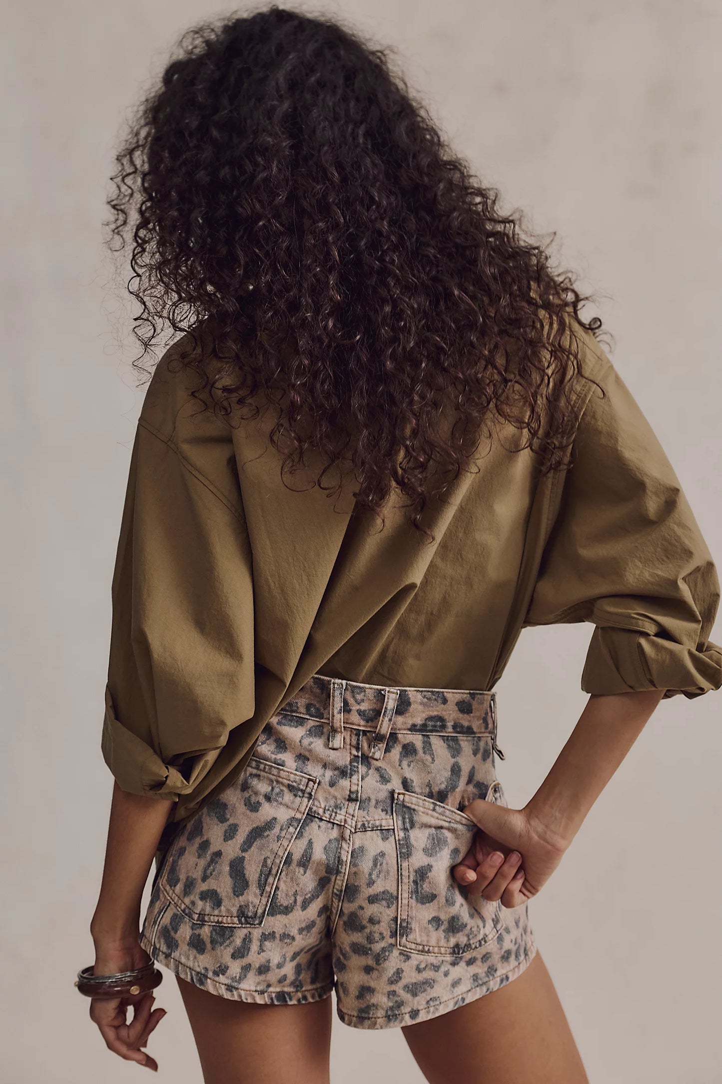Now or Never Printed Denim Shorts