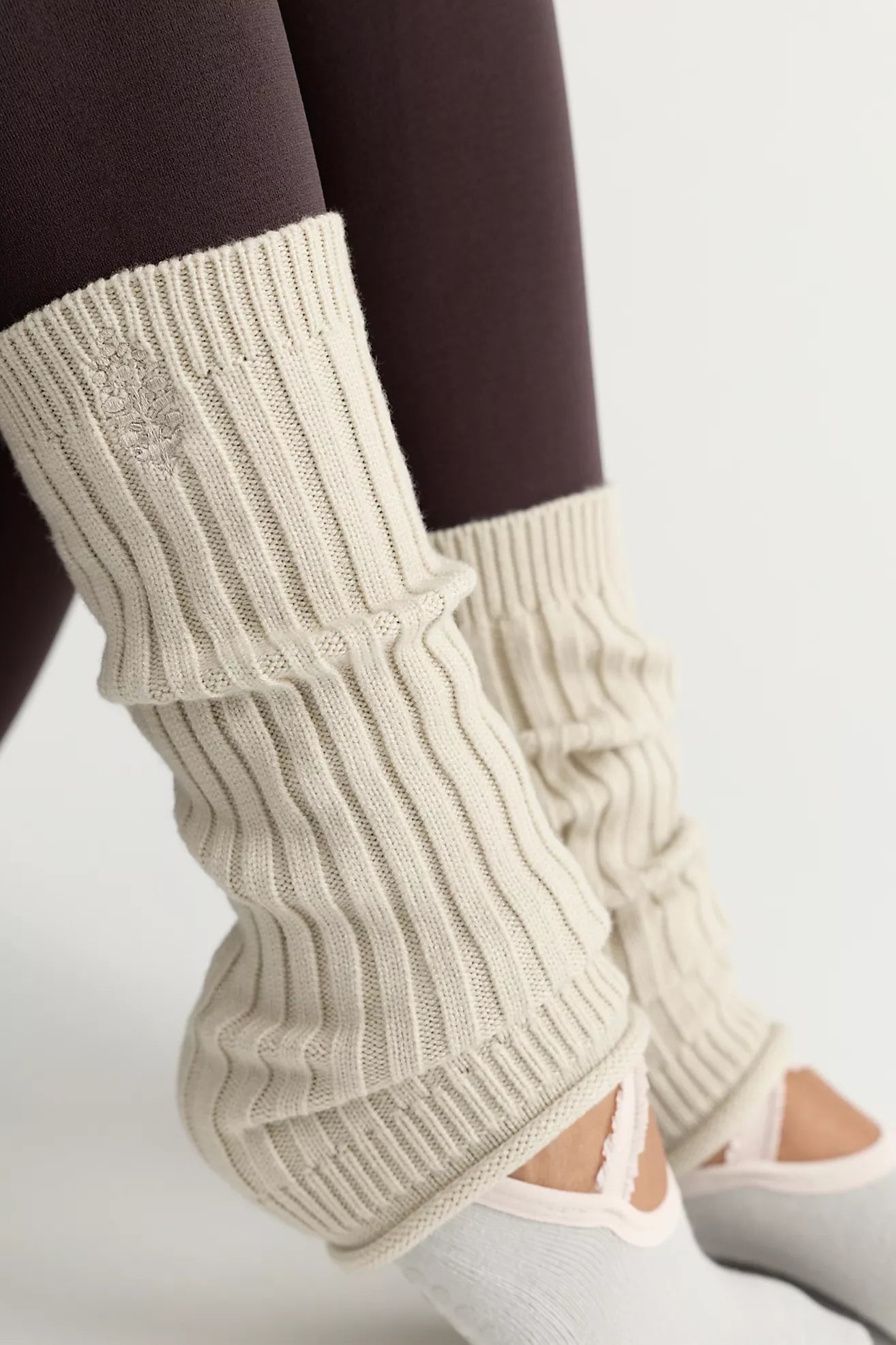 Retro Short Leg Warmers - Winter White