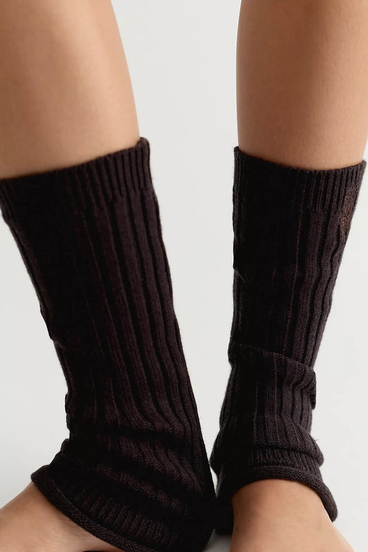 Retro Short Leg Warmers - Chocolate