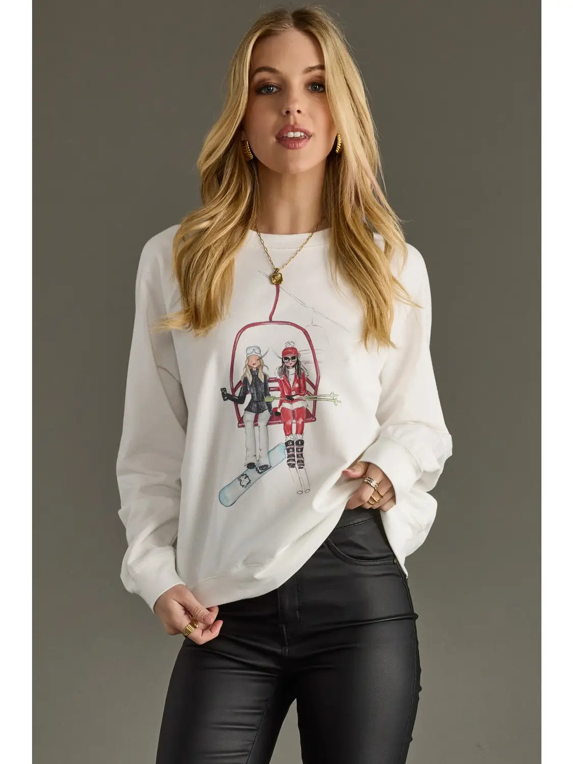 Skiing Girls Sweatshirt