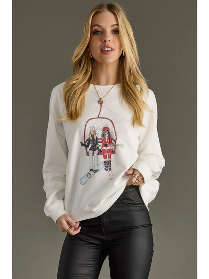 Skiing Girls Sweatshirt