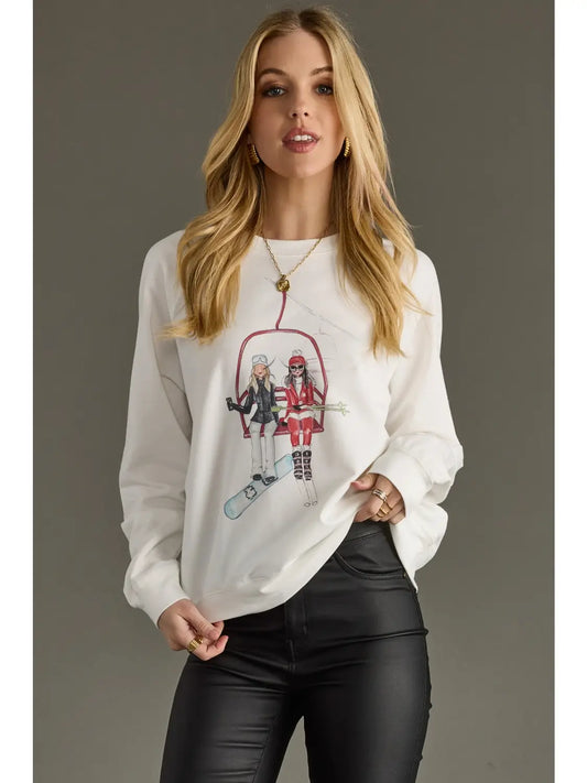 Skiing Girls Sweatshirt
