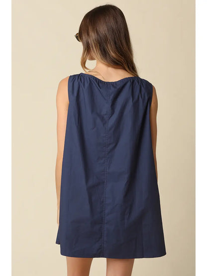 Elena Sleeveless Cotton Mini Dress