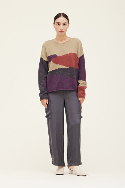 Color Block Sweater Top