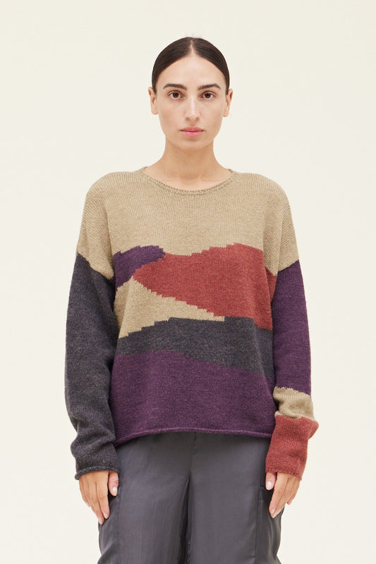 Color Block Sweater Top