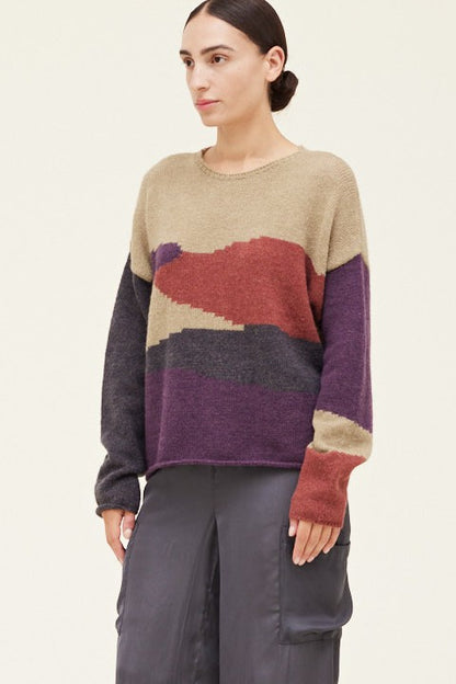 Color Block Sweater Top