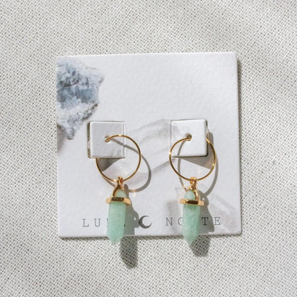 Prism Mini Hoop Earrings - Amazonite