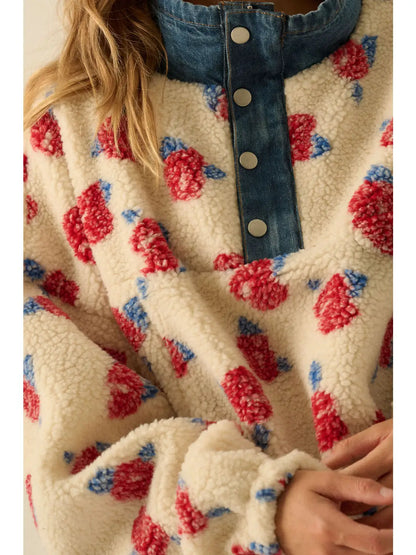 Sherpa Denim Pullover