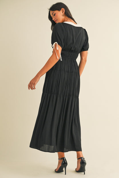 Contrast Bow Maxi Dress