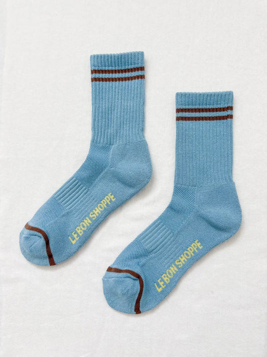 Boyfriend Socks in Powder Blue