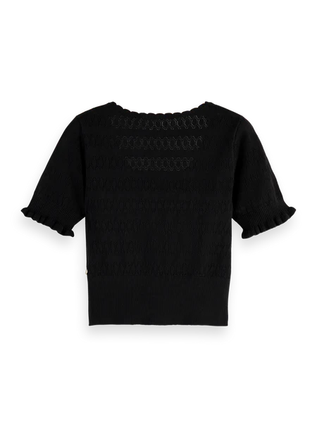 Pointelle Stitch Knitted Tee