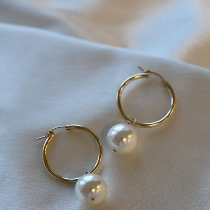Oversized Audrey Pearl Hoops