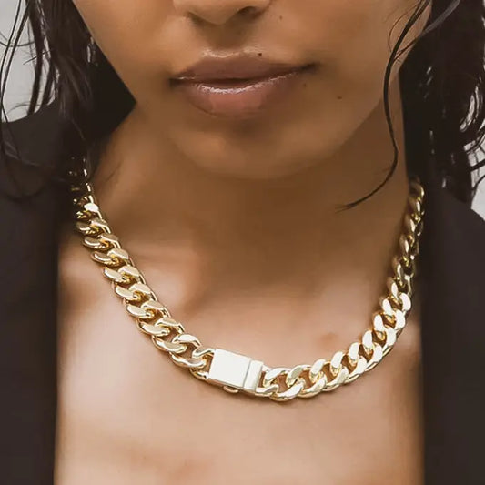 18k Gold Non-Tarnish Classic Bold Chain Necklace