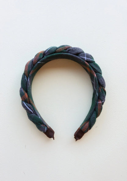 University Plaid Braided Headband