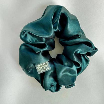 Mini Satin Scrunchie - Deep Peacock