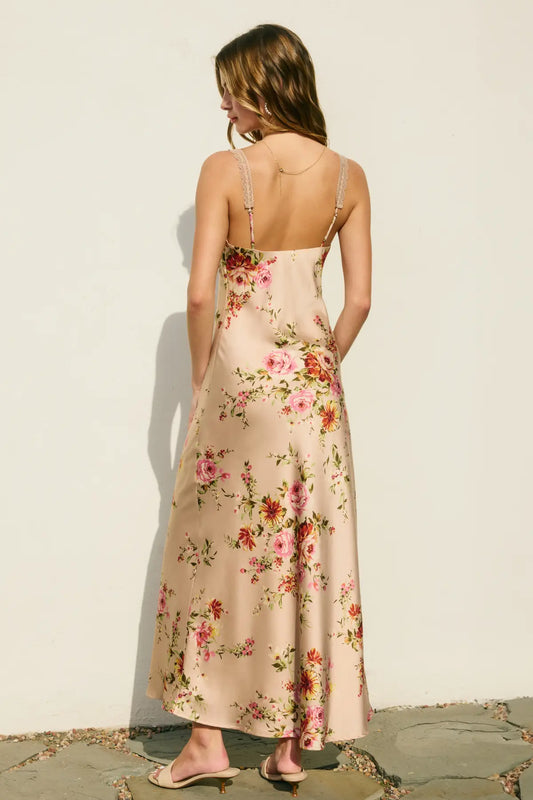 Serene Echo Lace Trim Maxi Dress
