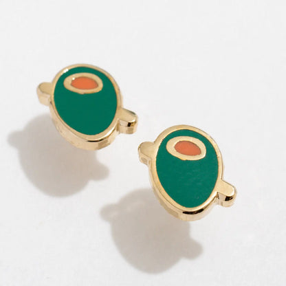 Olive Enamel Studs