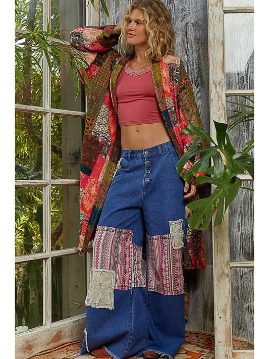 Long Sleeve Padded Kimono Jacket