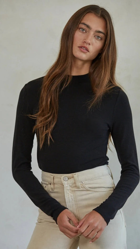 Mock Neck Long Sleeve Pullover