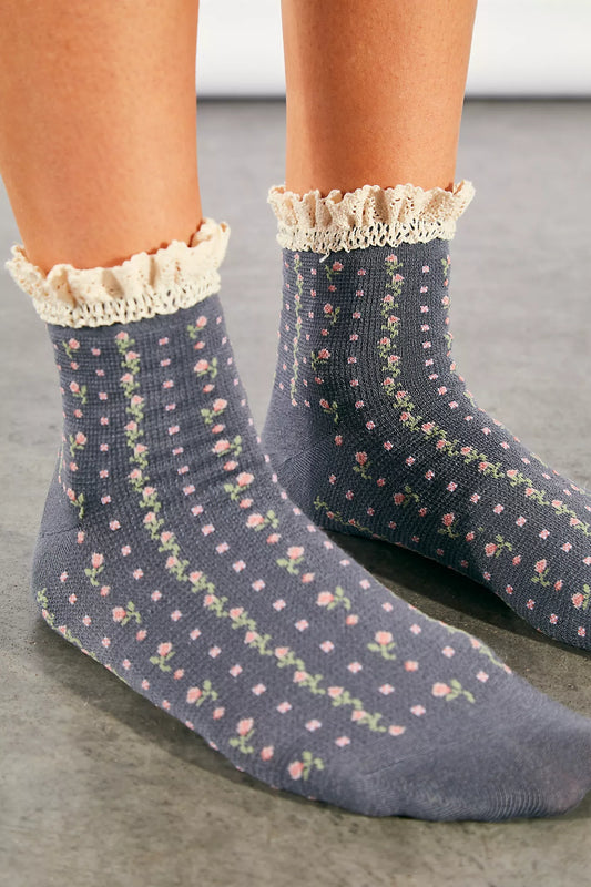 Rosebud Waffle Knit Ankle