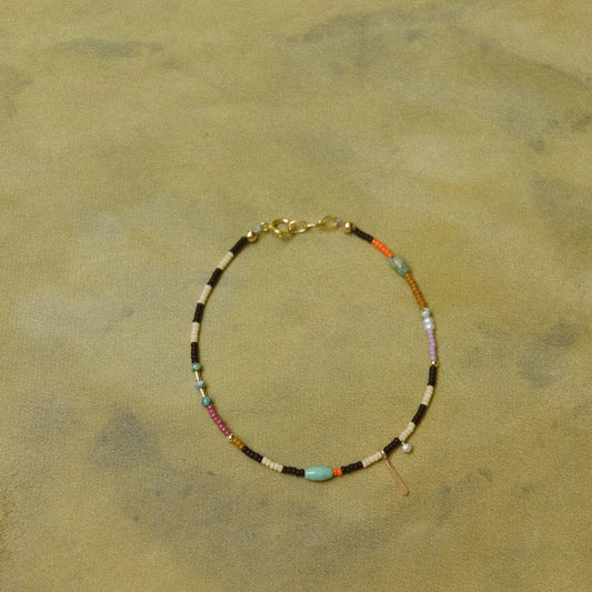 Single Strand Anklet in Stripes