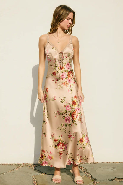 Serene Echo Lace Trim Maxi Dress