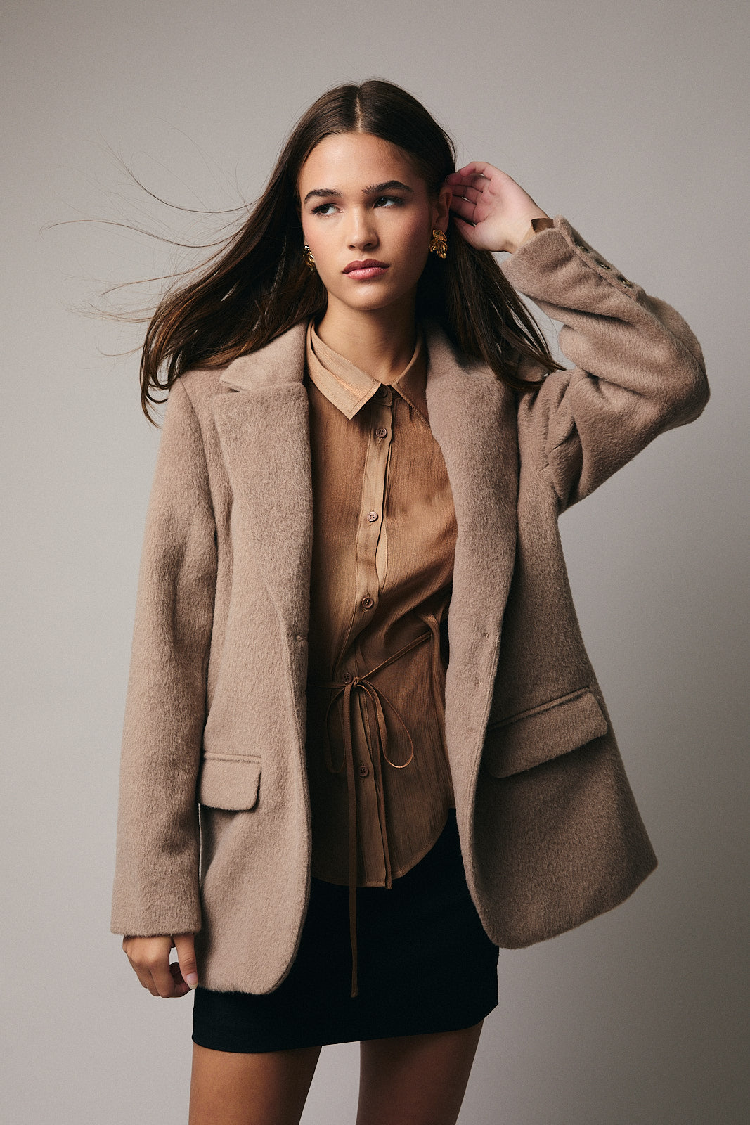Button Down Wool Blazer