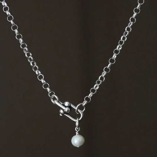 Sora Link Chain and Pearl - Silver