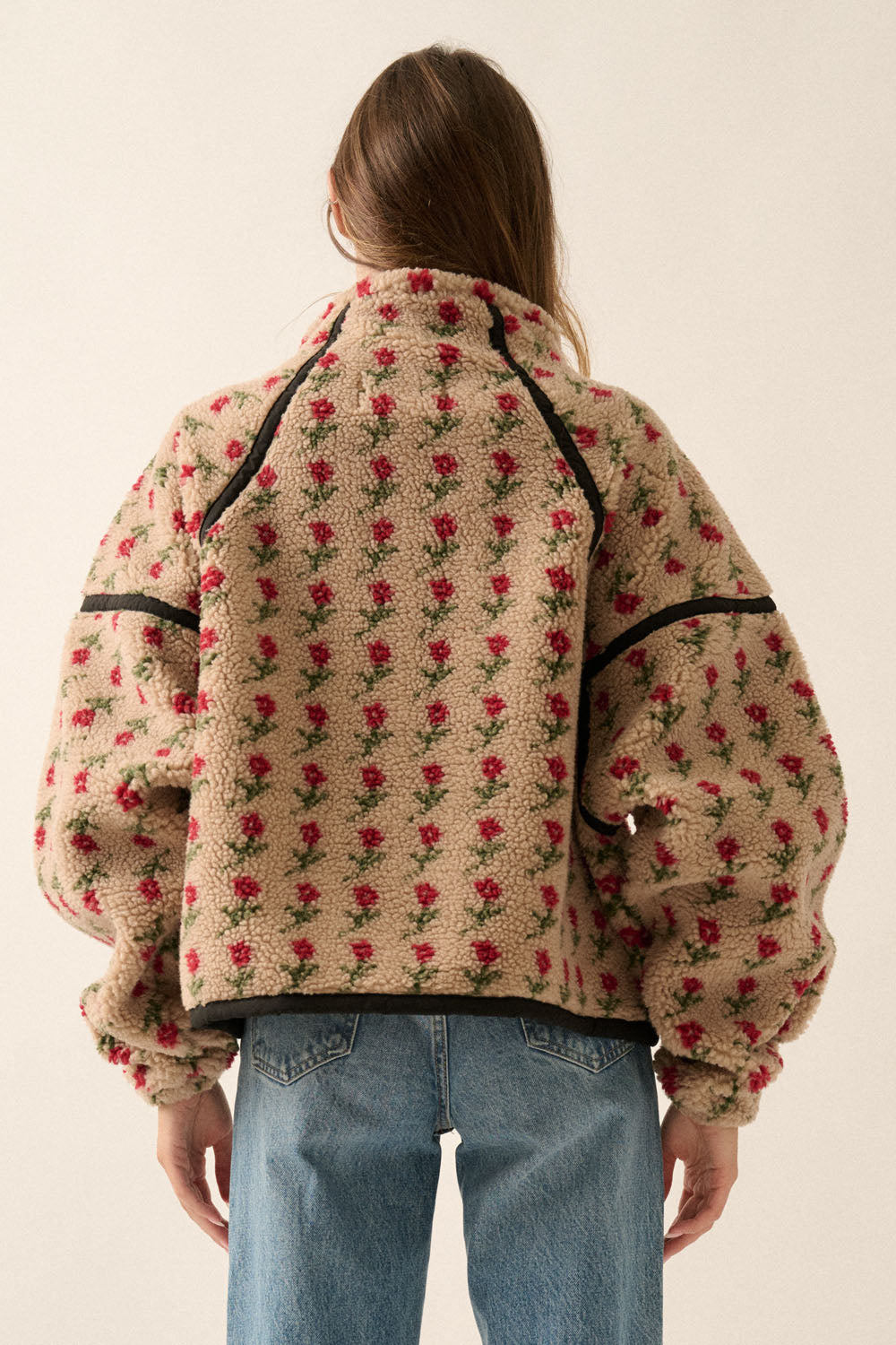 Floral Half Zip Fleece