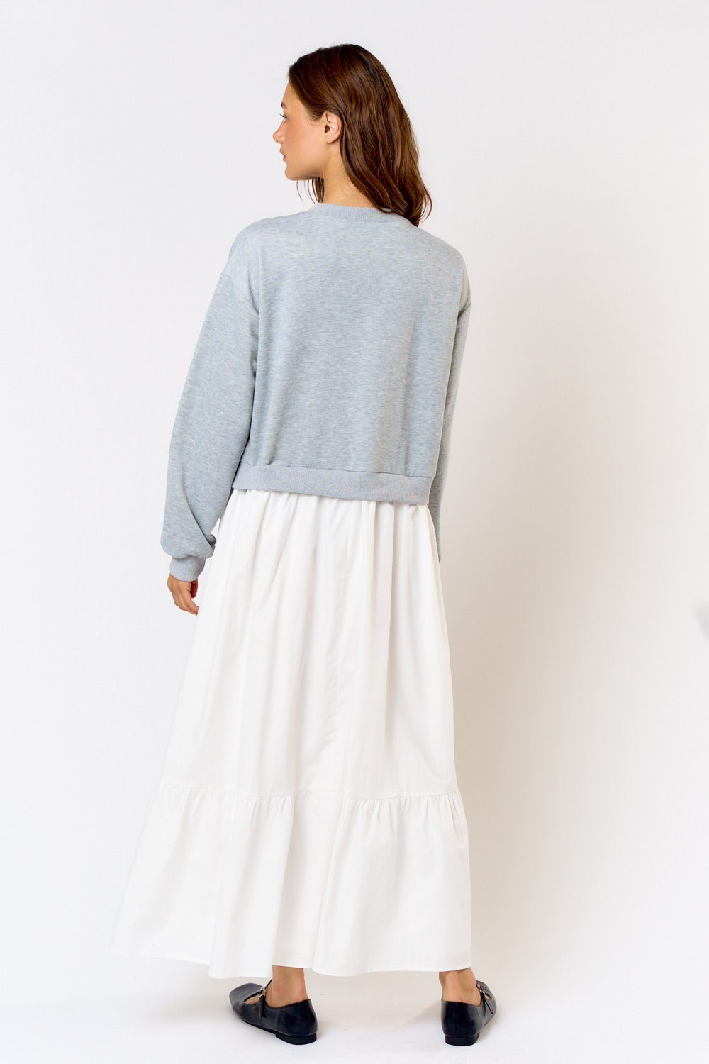 Cut-Out Sweatshirt Mix Maxi