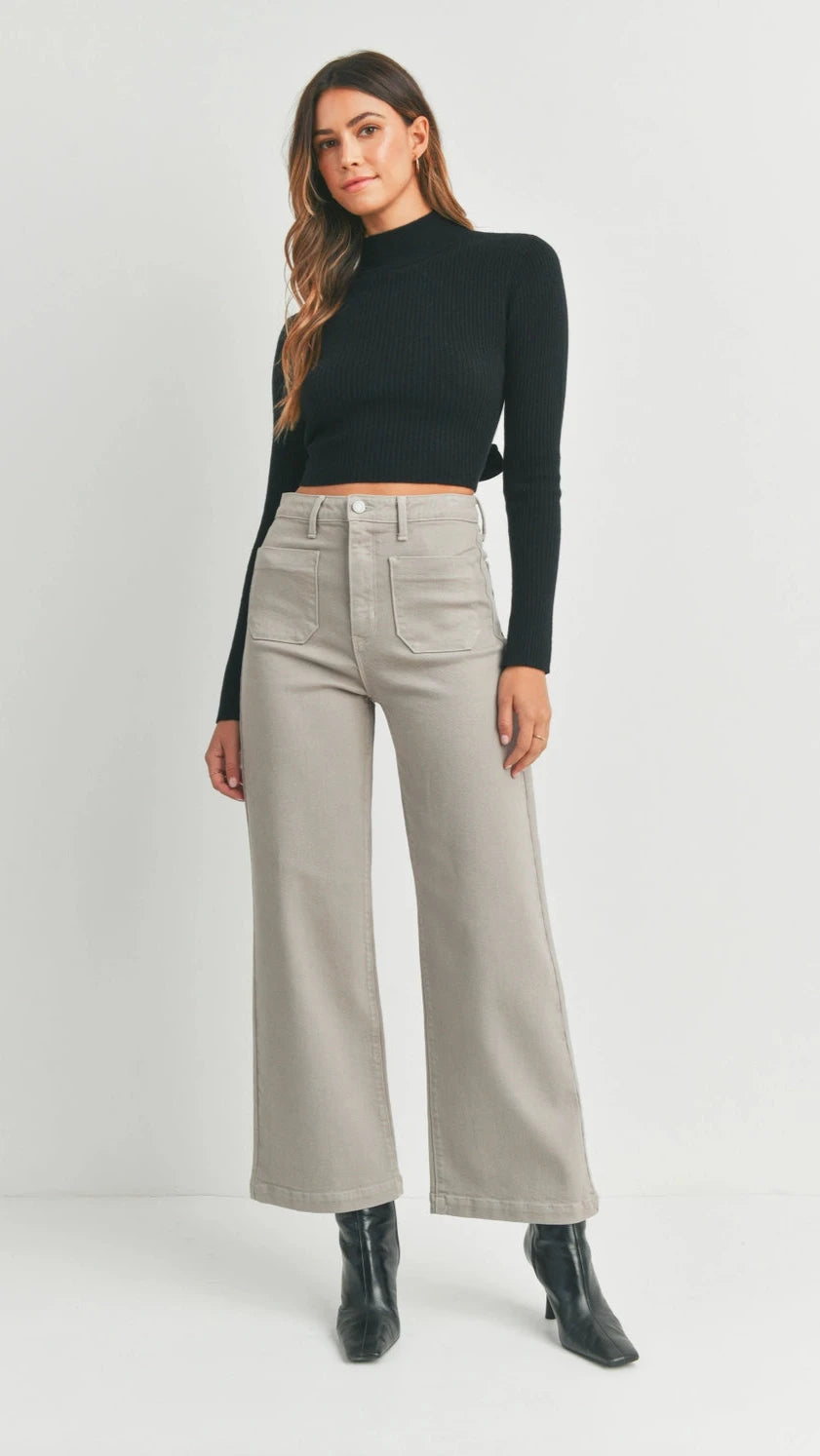 Patch Pocket Wide Leg Pant