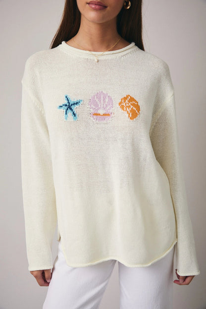 Round Neck Graphic ‘Sea’ Sweater