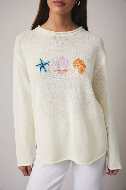 Round Neck Graphic ‘Sea’ Sweater