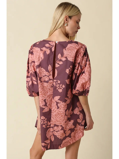 Rose Floral Mini Dress