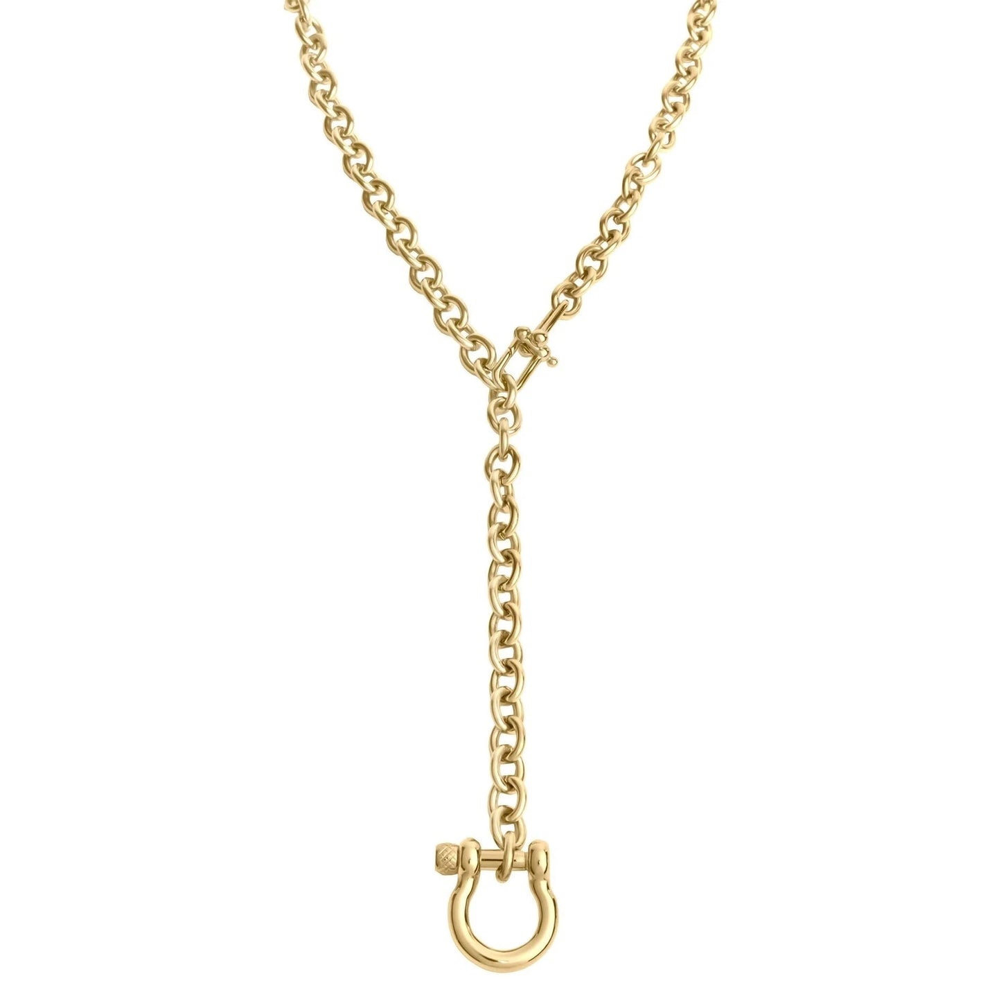The Y Necklace in 18K Gold PVD