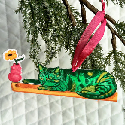 Bad Cat Ornament - Flower