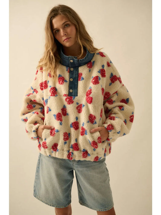 Sherpa Denim Pullover