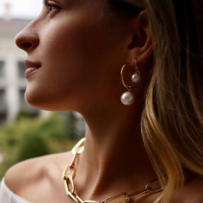 Oversized Audrey Pearl Hoops