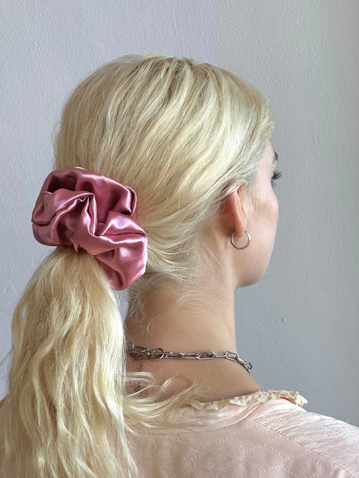 Mini Satin Scrunchie - Mauve