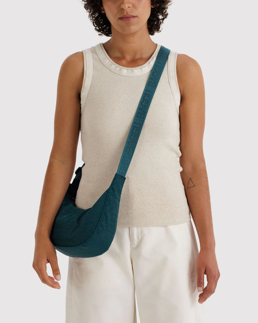 Small Nylon Crescent Bag - Deep Sea