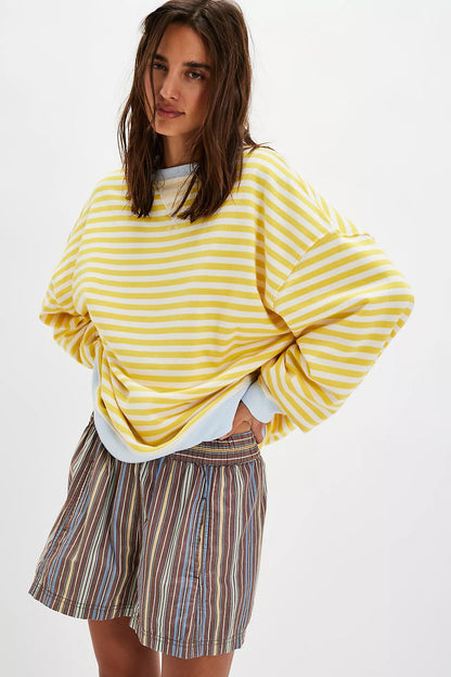 Classic Striped Oversized Crewneck