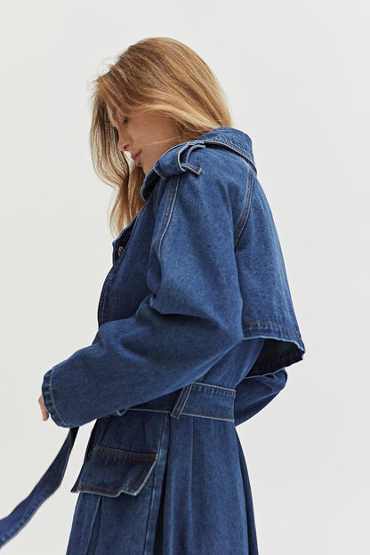 Jaylene Denim Trench Coat