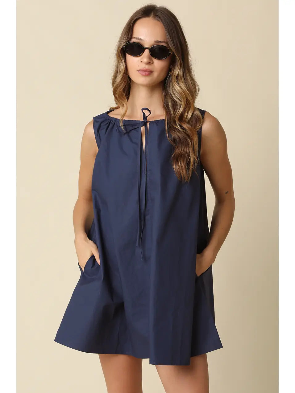 Elena Sleeveless Cotton Mini Dress