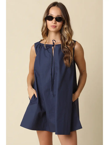 Elena Sleeveless Cotton Mini Dress