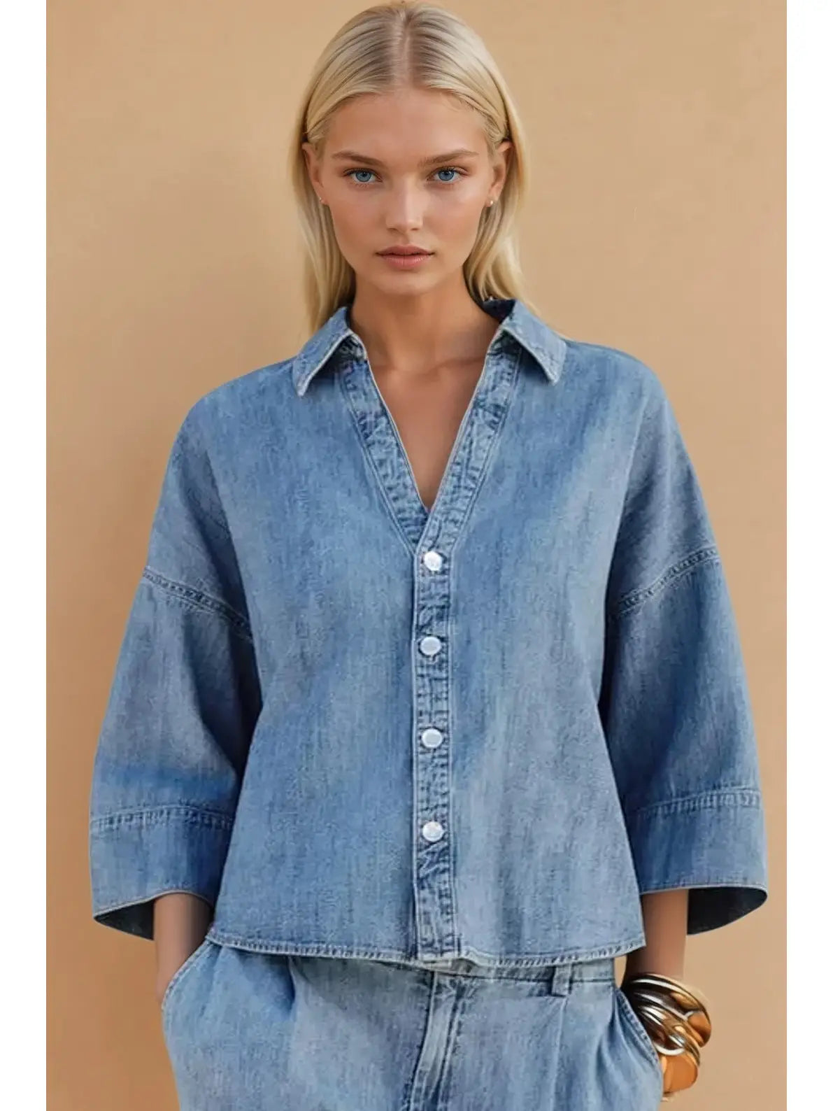 Oversized Denim Button Up